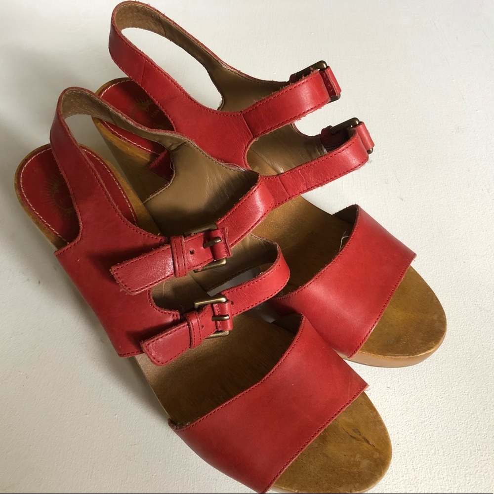 Lucky Penny Anthropologie clog sandals in salmon